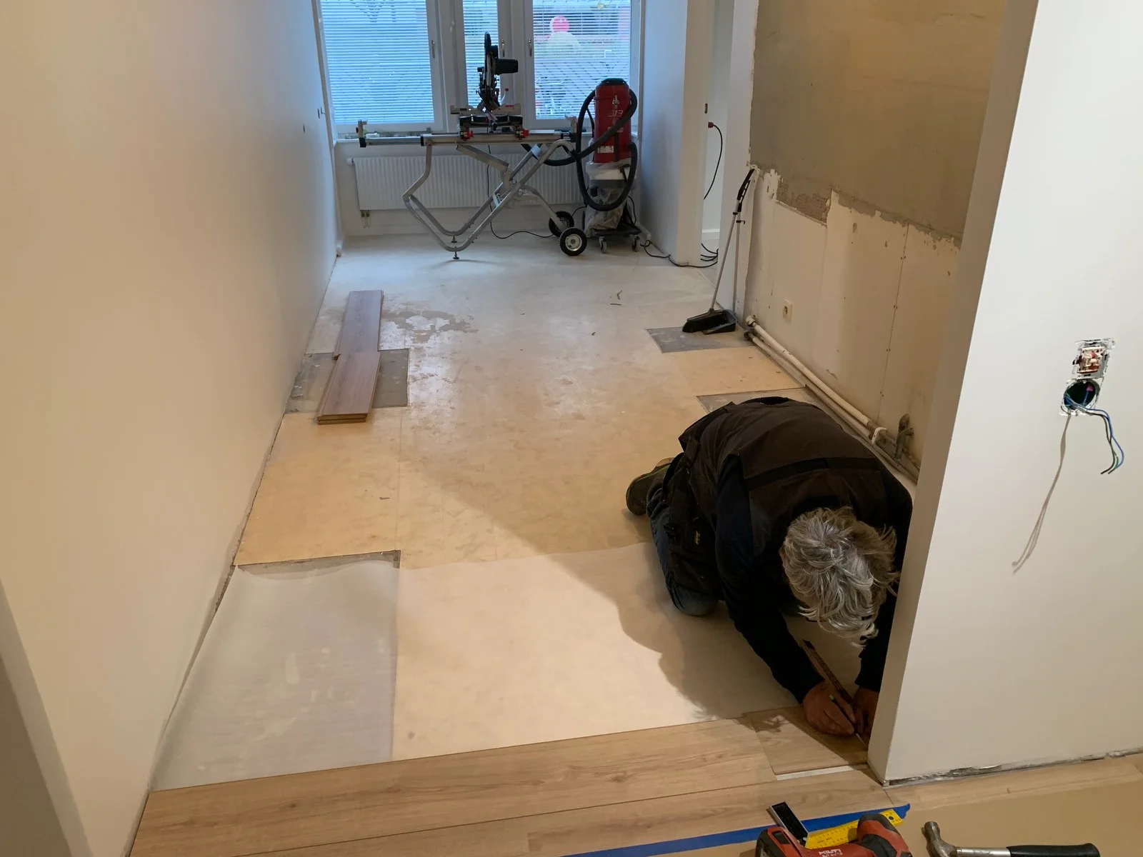 Köksutrymme i Slottsstaden efter rivning av det gamla köket